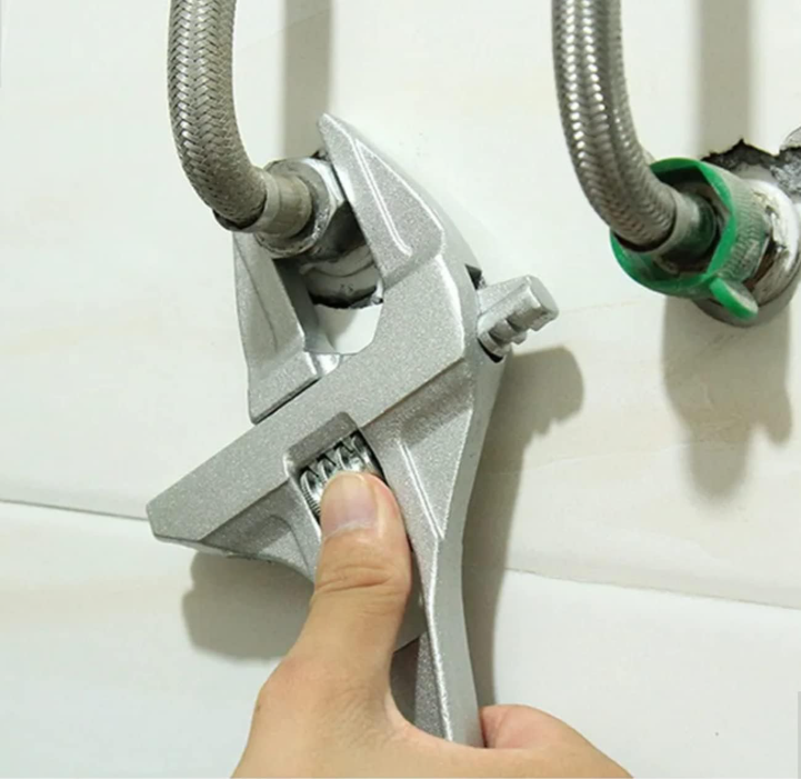 Chave Inglesa Ajustável de Grande Abertura Flexível Grifo Para Torneira de Cozinha Possui Dentes.